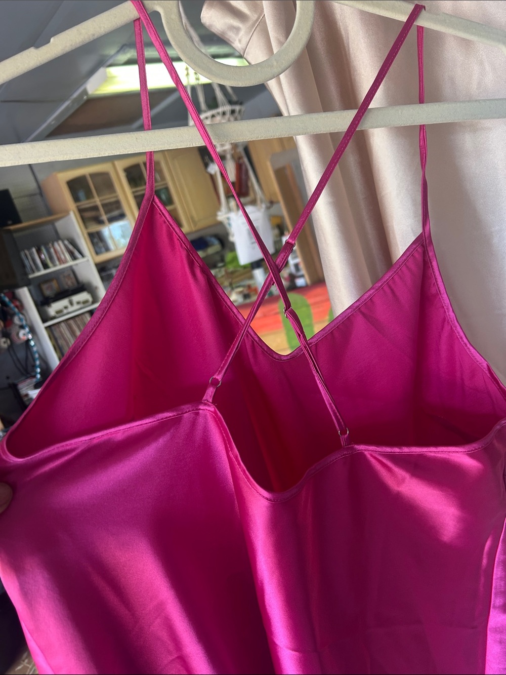 3 Silky Satin Like Chemise - Hot Pink, Steel Grey and Champagne. - Picture 6 of 11